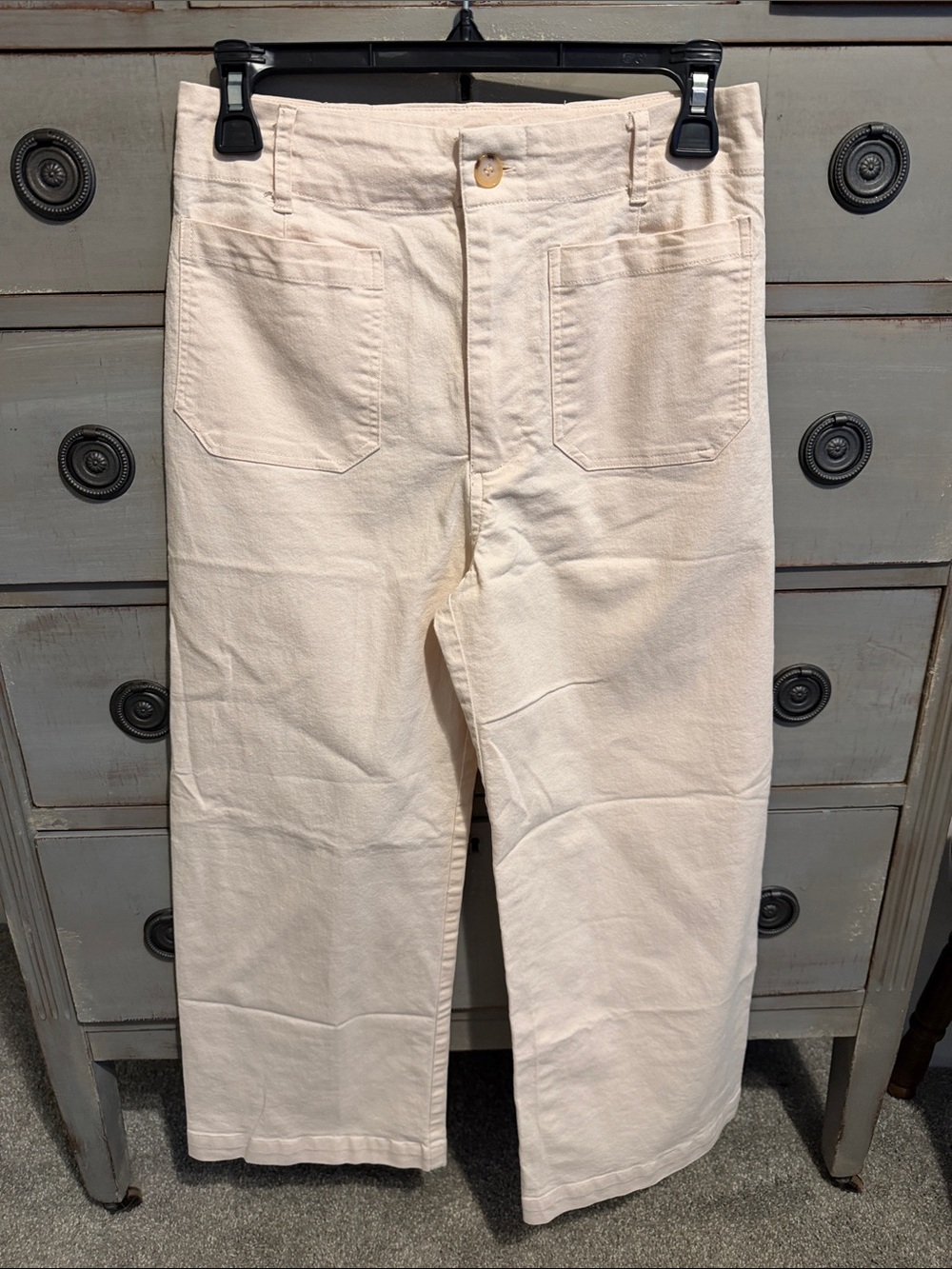Pale pink Wide-Leg Cotton Pants